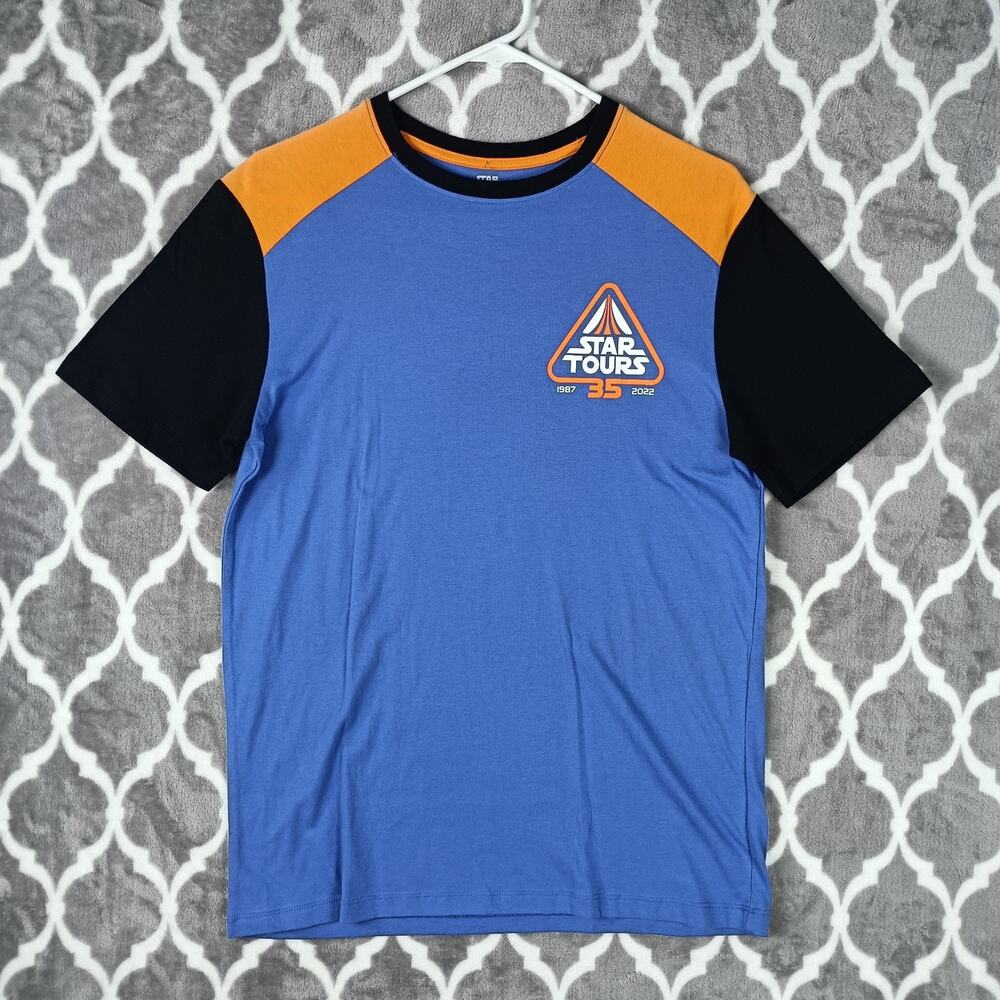 Disney Star‎ Wars Tours Shirt Men Small Blue 35th Anniversary Park Exclusive Tee
